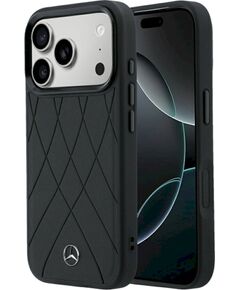 Mercedes Leather Crossed Lines MagSafe Защитный чехол для iPhone 18 Pro /17 Pro / чёрный Чехлы - альтернативные