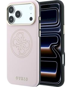 Guess Perforated 4G Gold Logo Magsafe Aizsargapvalks priekš iPhone 18 Pro / 17 Pro / rozā Neoriģinālie Maciņi