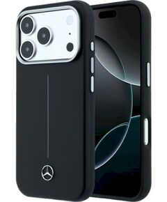 Mercedes Leather Semi Wrap Iconic Line MagSafe Защитный чехол для iPhone 18 Pro Max / 17 Pro Max / чёрный Чехлы - альтернативные