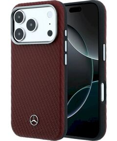 Mercedes Leather Semi Wrap Wood Effect MagSafe Защитный чехол для iPhone 18 Pro Max / 17 Pro Max / бордовый Чехлы - альтернативные