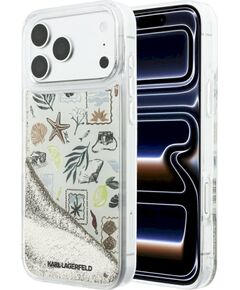 Karl Lagerfeld Liquid Glitter Beach & Sand Case Aizsargapvalks priekš iPhone 18 Pro Max / iPhone 17 Pro Max / bēšs Neoriģinālie Maciņi