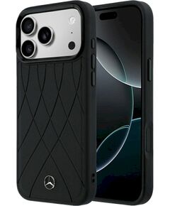 Mercedes Leather Crossed Lines MagSafe Защитный чехол для iPhone 18 Pro Max/17 Pro Max / чёрный Чехлы - альтернативные