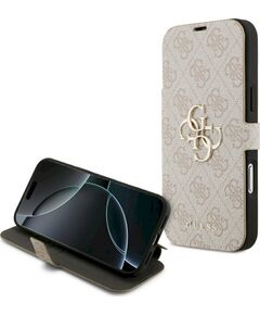 Guess Book 4G Metal Logo Case Aizsargapvalks priekš iPhone 18 Pro Max / iPhone 17 Pro Max / rozā Neoriģinālie Maciņi