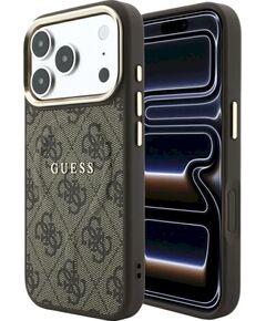 Guess Embossed 4G Classic MagSafe Aizsargapvalks priekš iPhone 18 Pro / iPhone 17 Pro / brūns Neoriģinālie Maciņi