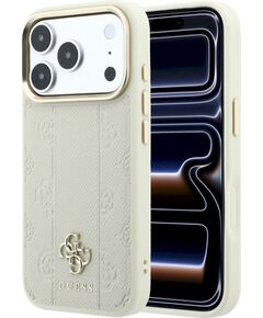 Guess Stripe Peony 4G Logo MagSafe Aizsargapvalks priekš iPhone 18 Pro / iPhone 17 Pro / bēšs Neoriģinālie Maciņi