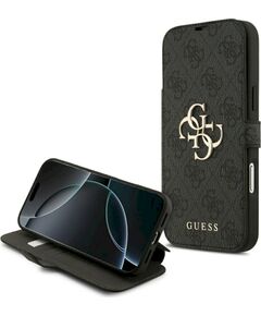Guess Book 4G Metal Logo Case Aizsargapvalks priekš iPhone 18 Pro Max / iPhone 17 Pro Max / melns Neoriģinālie Maciņi