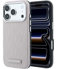 Karl Lagerfeld Grained Mono Resin Logo MagSafe Защитный чехол для iPhone 18 Pro / 17 Pro / розовый Чехлы - альтернативные