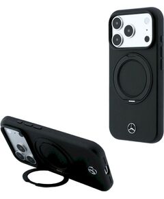 Mercedes Leather with Ring Stand MagSafe Защитный чехол для iPhone 18 Pro / 17 Pro / чёрный Чехлы - альтернативные