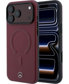 Mercedes Leather 3D MagSafe Защитный чехол для iPhone 18 Pro Max / 17 Pro Max / бордовый Чехлы - альтернативные