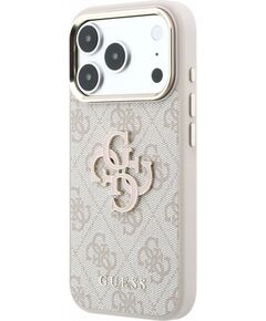 Guess PU 4G Resin Metal Logo Case Защитный чехол для iPhone 18 Pro / розовый Чехлы - альтернативные