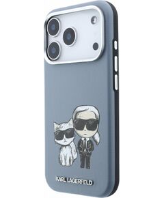 Karl Lagerfeld PU Semi Wrap Smooth Sketch Bodies Magsafe Case Aizsargapvalks priekš iPhone 18 Pro Max / zils Neoriģinālie Maciņi