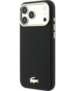 Lacoste PU Leather Champs Elysees Gold Logo MagSafe Case Защитный чехол для iPhone 18 Pro Max / чёрный Чехлы - альтернативные