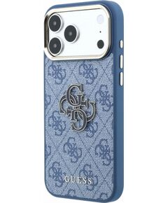 Guess PU 4G Resin Metal Logo Case Защитный чехол для iPhone 18 Pro Max / синий Чехлы - альтернативные
