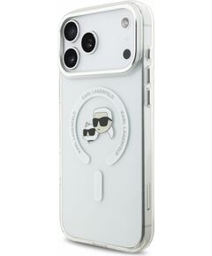 Karl Lagerfeld IML K&CH Heads Metal Frame MagSafe Case Aizsargapvalks priekš iPhone 18 Pro Max / balts Neoriģinālie Maciņi