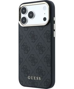 Guess PU Leather 4G Gold Frame MagSafe Case Защитный чехол для iPhone 18 Pro / чёрный Чехлы - альтернативные
