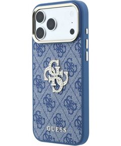 Guess PU 4G Strass Metal Logo Case Aizsargapvalks priekš iPhone 18 Pro Max / zils Neoriģinālie Maciņi