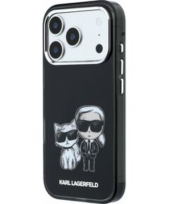 Karl Lagerfeld PU Semi Wrap Smooth Sketch Bodies Magsafe Case Aizsargapvalks priekš iPhone 18 Pro / melns Neoriģinālie Maciņi