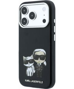 Karl Lagerfeld PU Semi Wrap Smooth Sketch Bodies Magsafe Case Aizsargapvalks priekš iPhone 18 Pro Max / melns Neoriģinālie Maciņi