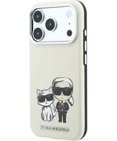 Karl Lagerfeld PU Semi Wrap Smooth Sketch Bodies Magsafe Case Aizsargapvalks priekš iPhone 18 Pro / bēšs Neoriģinālie Maciņi