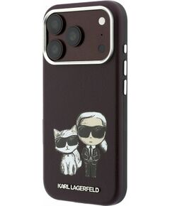 Karl Lagerfeld PU Semi Wrap Smooth Sketch Bodies Magsafe Case Aizsargapvalks priekš iPhone 18 Pro Max / bordo Neoriģinālie Maciņi