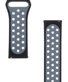 Tactical 267 Double Silicone Band Ремешок для часов 22mm / чёрный/серый Smart pūlksteņu aksesuāri