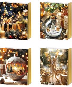 Gift bag XMAS GOLD L, 31x40x12cm, mix Подарочные пакеты