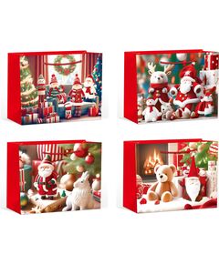 Gift bag XMAS DAY M, 32x26x10cm, mix Подарочные пакеты