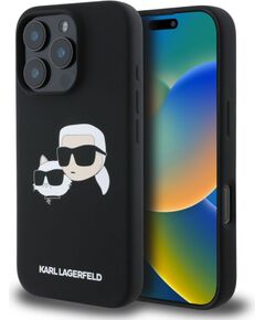Karl Lagerfeld Apple  Karl Lagerfeld Liquid Silicone Double Heads MagSafe Case for iPhone 16 Pro Max Black Neoriģinālie Maciņi