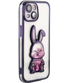 iLike Apple  iPhone 15 Silicone Case Print Desire Rabbit Purple Neoriģinālie Maciņi