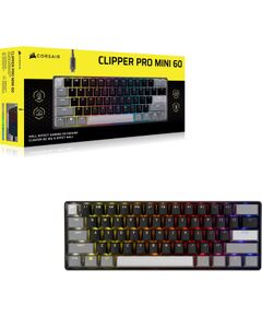 CORSAIR CLIPPER PRO MINI 60 Hall Effect Gaming Keyboard, Backlit RGB LED, CORSAIR MGX Core, Black PBT DS Keycaps Corsair Klaviatūras