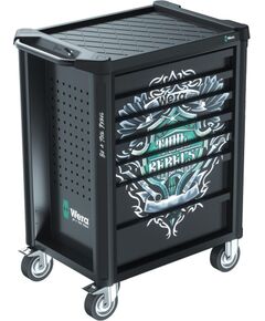 Instrumentu ratiņi ar instrumentiem Wera 9700 Tool Rebel; 94 gab. Darbagaldi un darbnīcu mēbeles 