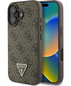 Guess Leather 4G Triangle Strass Защитный Чехол для Apple iPhone 16 Чехлы - альтернативные