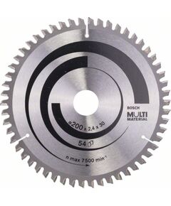 Griešanas disks kokam Bosch MULTI MATERIAL; 200x2,4x30,0 mm; Z54; -5° Zāģripas