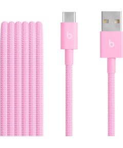 Apple USB-A to USB-C Woven Cable (1.5m) - Power Pink Apple Data USB kabeļi