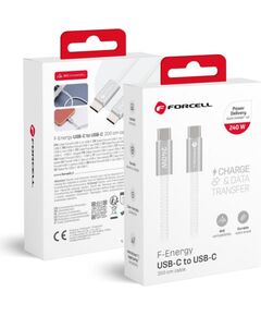 Forcell   Cable USB C to USB C Forcell F-Energy QC4.0 PD 5A 240W Cafule Color 2 m CBN1 white Дата USB-кабели