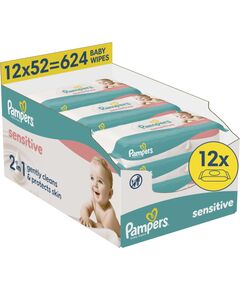 Pampers Chusteczki nawilżane Sensitive 12x52szt. [Plastic Free] Влажные салфетки