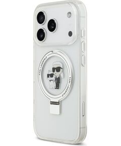Karl Lagerfeld Ringstand Karl and Choupette MagSafe Case Aizsargapvalks priekš Apple iPhone 17 Pro Neoriģinālie Maciņi