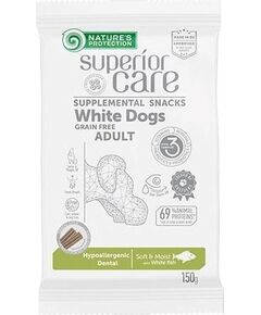 NATURE'S PROTECTION SC White Dogs Grain Free Adult Hypoallergenic Dental Whitefish - dog treat - 150 g Suņu barība
