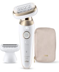 Braun Silk-épil 9 Silk·épil 9 Flex 9-030 3D 40 tweezers White, Gold Эпиляторы, триммеры для бикини, женские бритвы