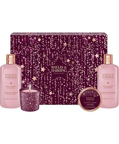 Baylis & Harding Luxury Gift Set with Candle ( Wild Cherry & Vanilla ) - Dárková sada péče o tělo se svíčkou ( 4 ks ) Духи и косметика