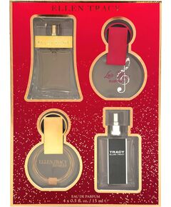 Set Ellen Tracy: Classic, Eau De Parfum, For Women, 15 ml + Tracy, Eau De Parfum, For Women, 15 ml + Bronze, Eau De Parfum, For Women, 15 ml + Love Notes, Eau De Parfum, For Women, 15 ml Dāvanu komplekti