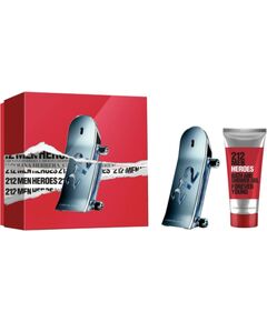 Set Carolina Herrera: 212 Heroes, Eau De Toilette, For Men, 90 ml + 212 Heroes, Shower Gel, For All Skin Types, 100 ml Dāvanu komplekti