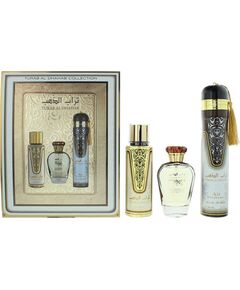 Set Ard Al Zaafaran: Turab Al Dhahab, Eau De Parfum, For Women, 100 ml + Turab Al Dhahab, Deodorant Spray, For Men, 250 ml + Turab Al Dhahab, Room Spray, 300 ml Dāvanu komplekti