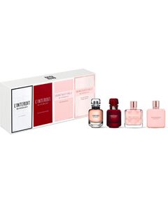 Set Givenchy: L'Interdit, Eau De Parfum, For Women, 10 ml *Miniature + L' Interdit Rouge, Eau De Parfum, For Women, 10 ml *Miniature + Irresistible, Eau De Parfum, For Women, 8 ml *Miniature + Irresistible Rose Velvet, Eau De Parfum, For Women, 8 ml *Mini Dāvanu komplekti