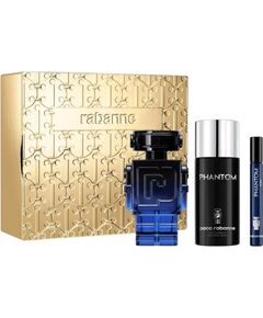 Set Paco Rabanne: Phantom Intense, Eau De Parfum, For Men, Refillable, 100 ml + Phantom Intense, Eau De Parfum, For Men, 10 ml + Phantom Intense, Deodorant Spray, For Men, 150 ml Dāvanu komplekti