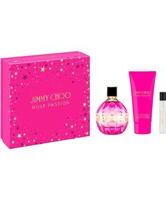 Set Jimmy Choo: Rose Passion, Eau De Parfum, For Women, 100 ml + Rose Passion, Eau De Parfum, For Women, 7.5 ml + Rose Passion, Body Lotion, 100 ml Парфюмерные наборы