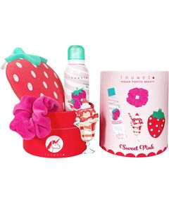 Set Inuwet: Strawberry, Cleansing & Moisturising, Shower Mousse, 200 ml + Scrunchy, Hair Elastic + Strawberry, Body Sponge + Strawberry, Gift Sticker Парфюмерные наборы