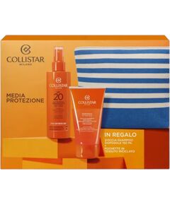 Set Collistar: Collistar, Moisturizing, Sunscreen Milk, SPF20, 200 ml *Tester + Collistar, After-Sun Shampoo, Moisturizing, For Hair & Body, 400 ml *Tester + Collistar, Travel Bag, GWP Textile Travel Bag Ķermeņa kosmētika
