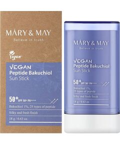 Mary and May, Peptide Bakuchiol, Vegan, Sunscreen Stick, SPF 50+, 18 g Ķermeņa kosmētika