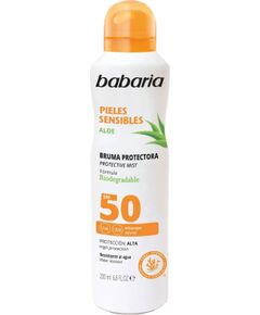 Babaria, Aloe, Sunscreen Mist, SPF 50, 200 ml Ķermeņa kosmētika